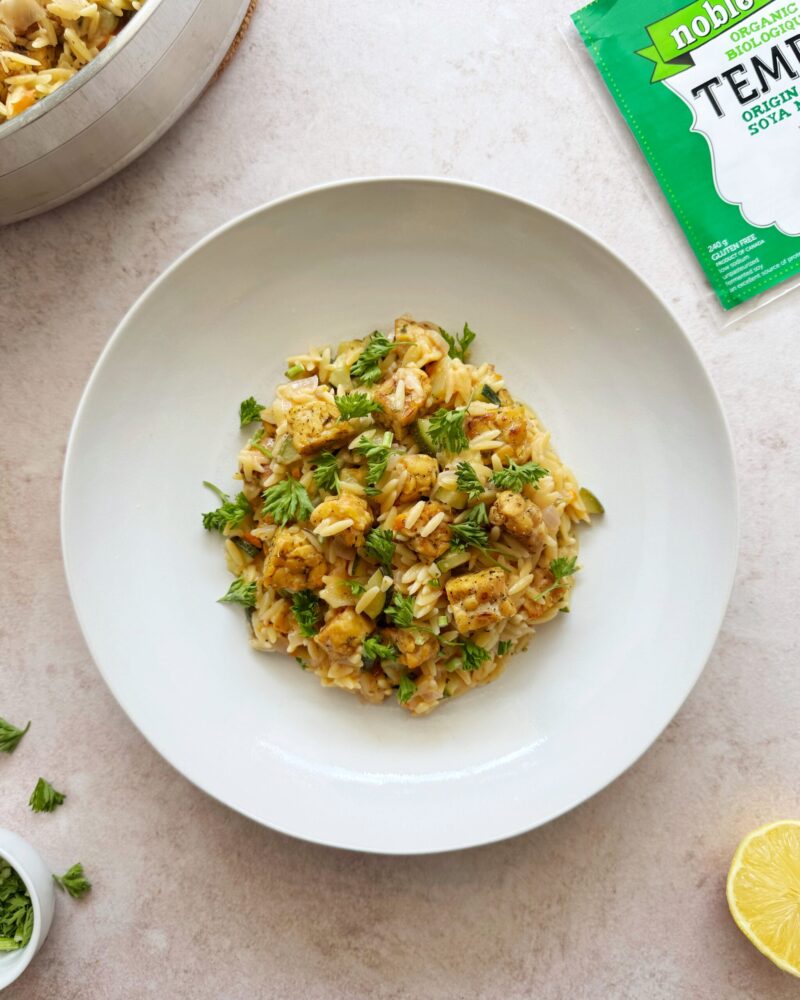 High Protein Tempeh Orzo by Riri's Recipes - FoodSocial