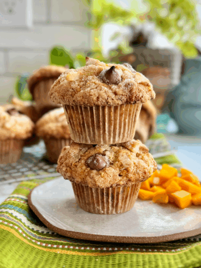 Banana Mango Chocolate Chip Muffins