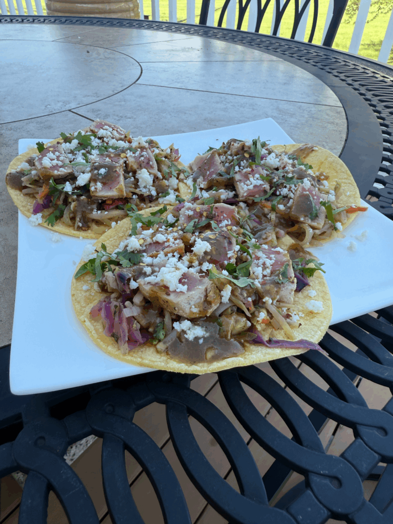 tropical teriyaki ahi tuna tacos by ericatangeman - FoodSocial