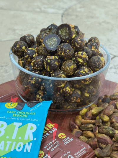 dubai chocolate brownie protein cookie dough ball