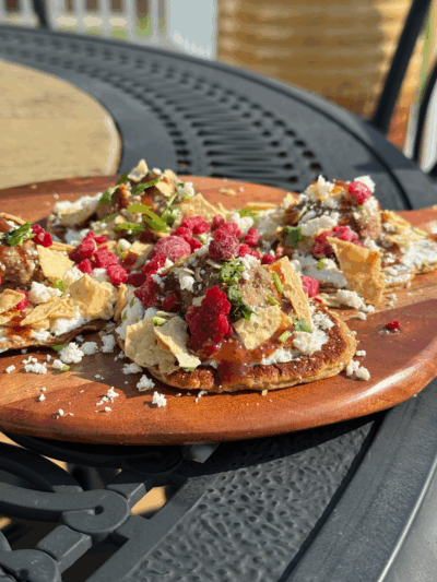 chipotle raspberry protein pan-tinis