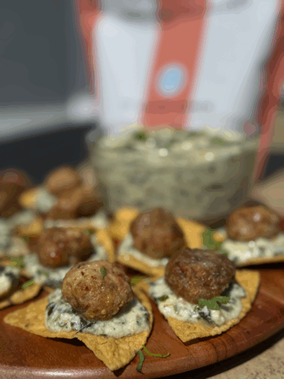 southwest meatball nacho bites