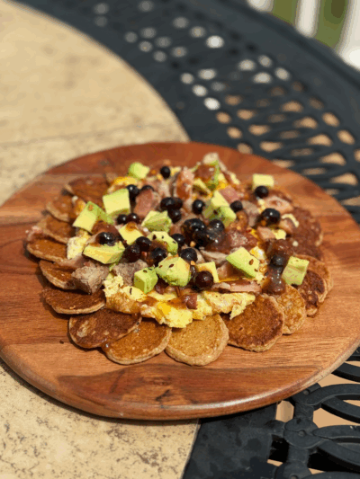 brunch protein pan-nachos