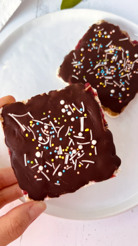 Chocolate Covered PBJ Rice Cakes by hollysbestlife - FoodSocial