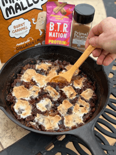 skillet caramel apple s’mores cookie crumble