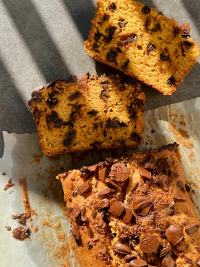 Gluten Free Olive Oil & Chocolate Chip Pumpkin Loaf