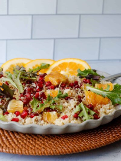 Quinoa Salad with Orange, Pomegranate & Cinnamon Maple Vinaigrette