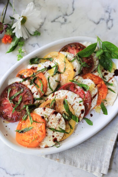 Caprese Salad with Dark Chocolate Balsamic Vinegar