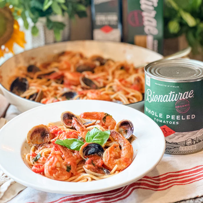 Spaghetti with Clams and Shrimp Sauce by Jovial Foods - FoodSocial