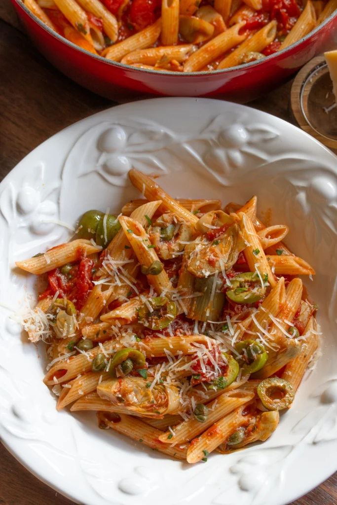 Penne Pasta with Tomatoes, Olives, and Artichokes by giangiskitchen - FoodSocial
