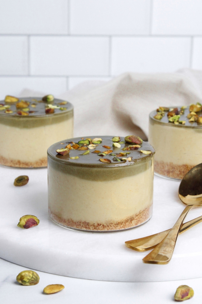 No-Bake Vegan Pistachio Cheesecake Cups by Chloe's Creative Kitchen - FoodSocial