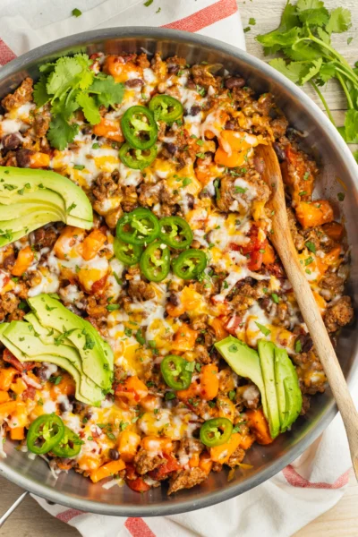 Sweet Potato Ground Beef Skillet