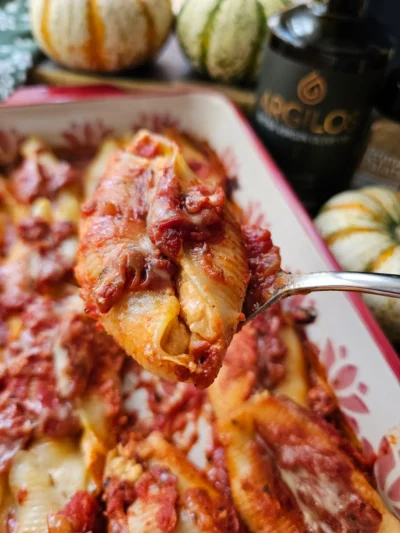 Pumpkin Stuffed Shells with Quick Marinara