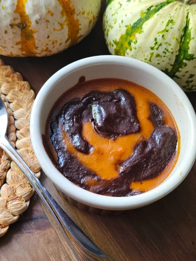 Pumpkin Espresso Fudge Swirl Custard (Single-Serve, Low Carb)
