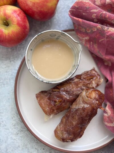 Air Fryer Apple Rice Paper Rolls