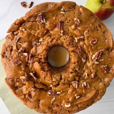 Apple Caramel Cake With Pecans And Caramel Glaze