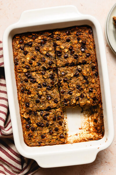 Chocolate Chip Zucchini Baked Oatmeal