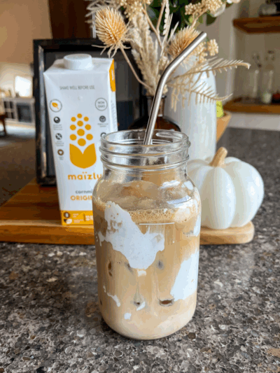 Dairy Free Salted Pumpkin Marshmallow Iced Latte