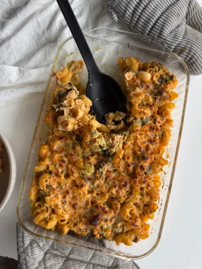 Buffalo Chicken Pasta Bake