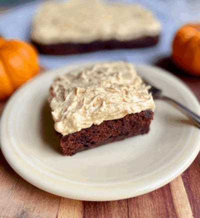 Gluten-Free and Vegan Spiced Pumpkin Chocolate Brownie Sheet Cake
