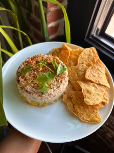 Avocado, mango, crab salad
