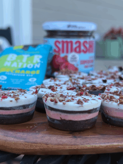 chocolate raspberry lasagna protein bites