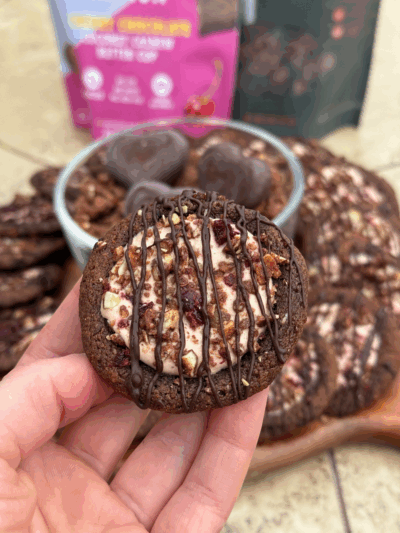 black forest cherry protein cookies