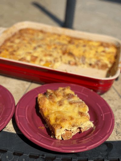 high-protein breakfast strata
