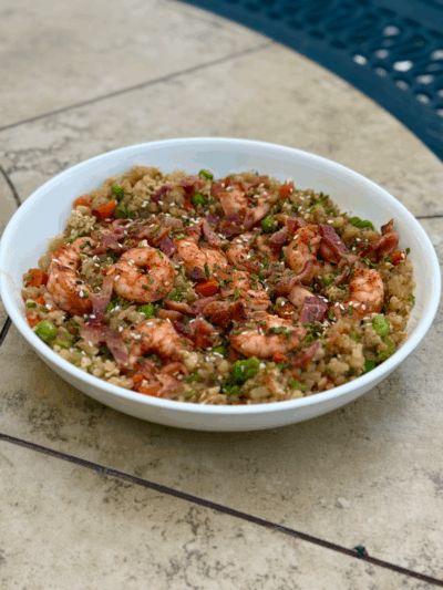 shrimp & bacon cauliflower fried rice