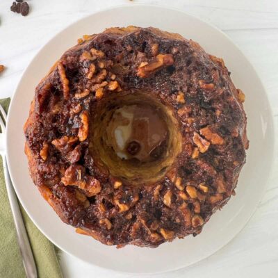 Sweet Bundt Pan Noodle Kugel with Cinnamon and Raisins