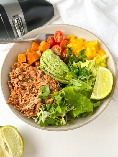 Slow Cooker Shredded Salsa Chicken