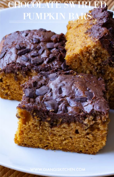 Chocolate Swirled Pumpkin Bars