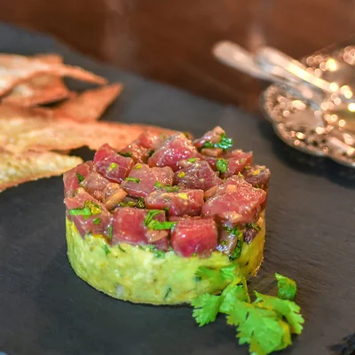 Ahi Tuna Appetizer with Avocado Mash