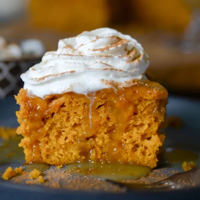 Pumpkin Pudding Cake With Toffee Sauce