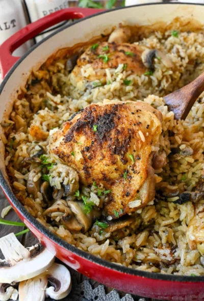 One Pot Mushroom Chicken and Rice