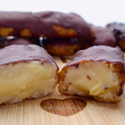Chocolate Eclairs with Custard Filling (Gluten Free, Sugar Free, Keto)