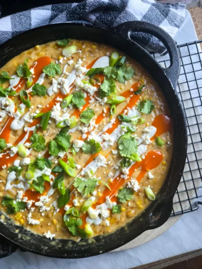 Cheesy Buffalo Corn Dip