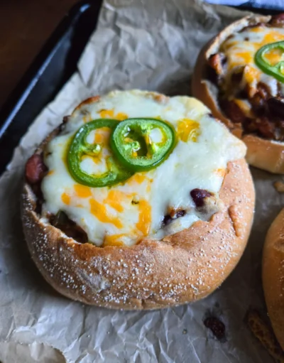 Chili Cheese Bread Bowls