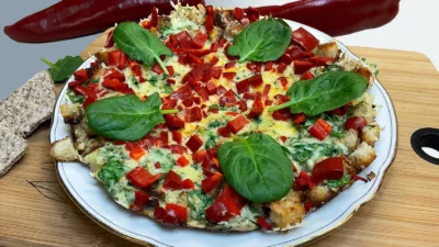 Omelet with Crispy and Healthy Croutons