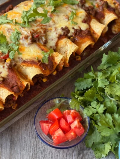Ground Beef Fajita Enchiladas