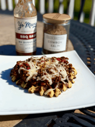 loaded cowboy sloppy joe waffles