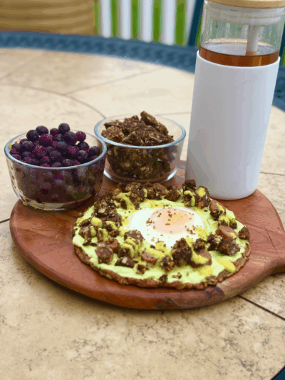 egg in a hole protein pan-toast