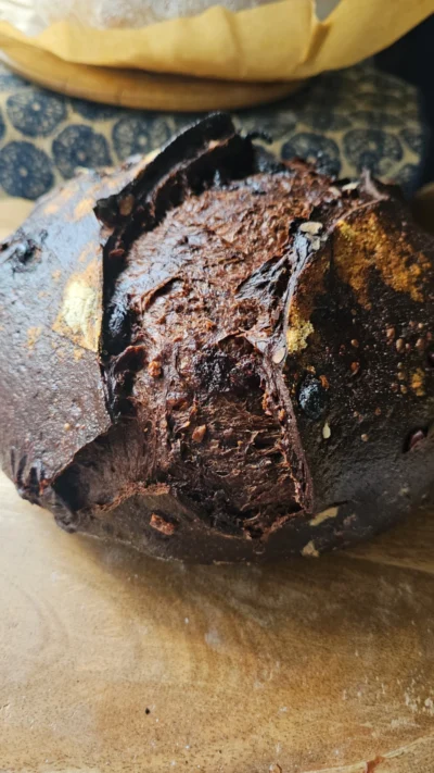 Triple Chocolate Pecan Sourdough Bread