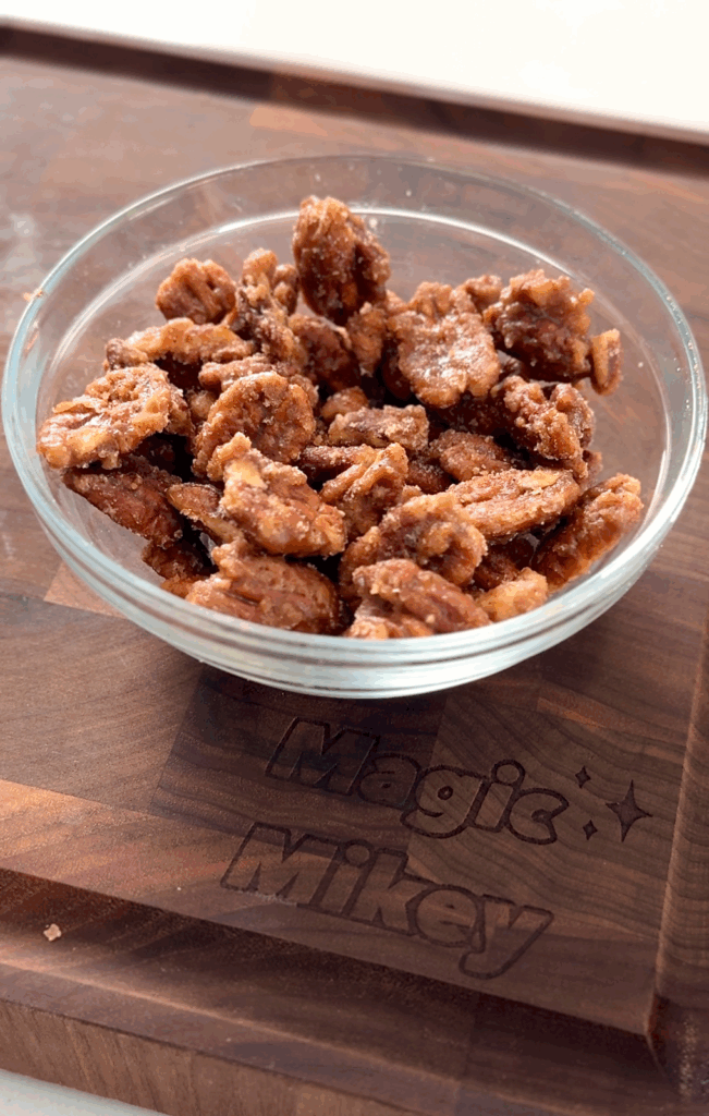 TOASTED MAPLE CANDIED PECANS by MagicMikeysKitchen - FoodSocial