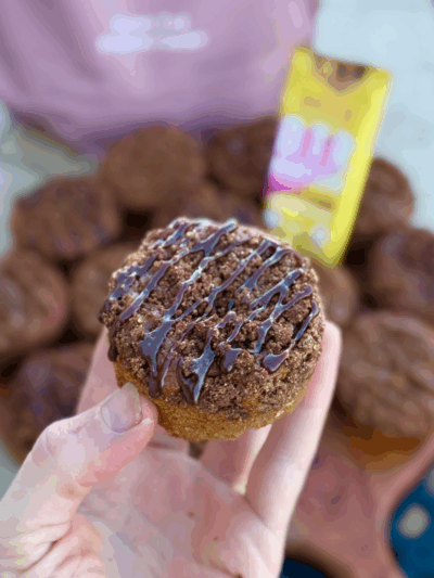 peanut butter chocolate chip streusel protein muffins