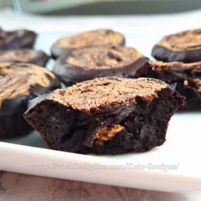 Chocolate Peanut Butter Brownie Muffins (Gluten Free, Sugar Free, Keto)