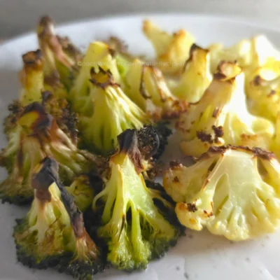 Simple Sheet Pan Keto Side Roasted Cauliflower and Broccoli