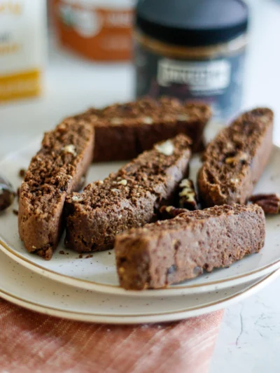 Small Batch Gluten-Free Mocha Pecan Biscotti