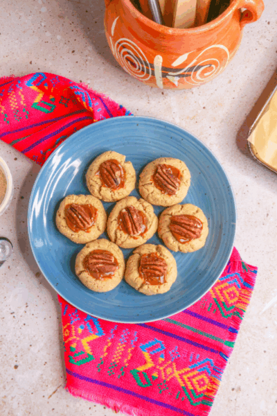 Nut Butter Thumbprint Cookies with Dulce de Leche