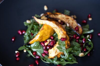 Pomegranate, Acorn Squash, Arugula Salad